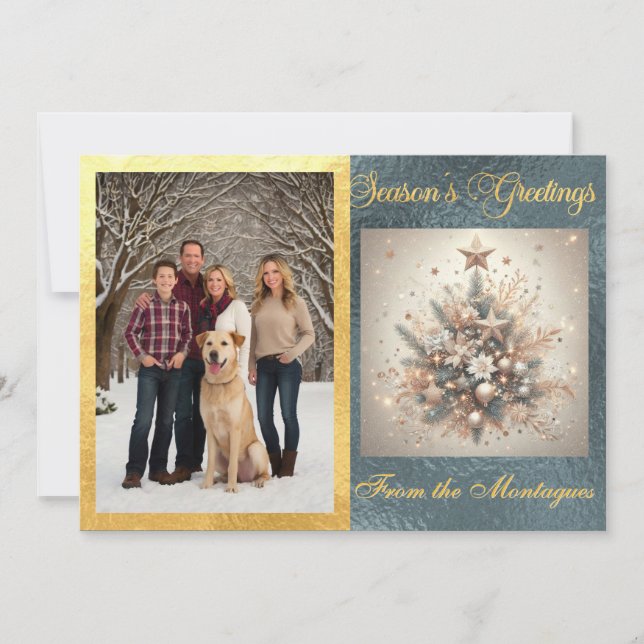 Photo with Pearl Christmas Design Holiday Card (Front)