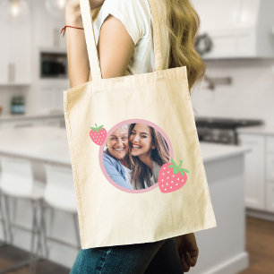Photo with Strawberry Pink Mum Tote Bag