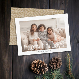 Photo with White Border - Tribal Pattern Happiest Holiday Card