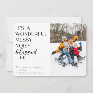 Photo Wonderful Blessed Life Holiday Card