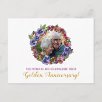 Photo Wreath Card Shower Golden Anniversary