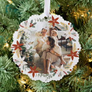 Photo Wreath Framed Personalised Christmas Tree Decoration Card