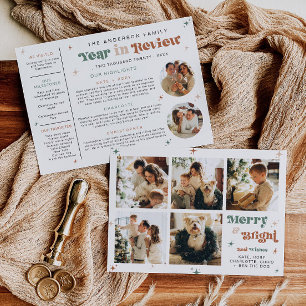 Photo Year in Review Holiday Card Christmas Boho
