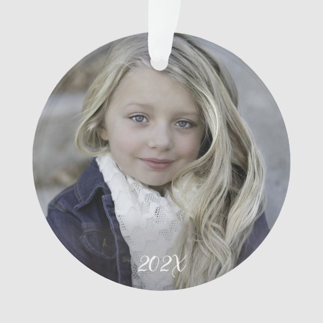 Photo Year Woodland Watercolor  Ornament (Front)