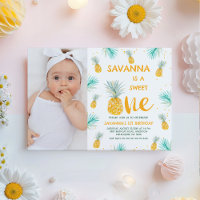 Photo Yellow Sweet One Pineapple 1st Birthday