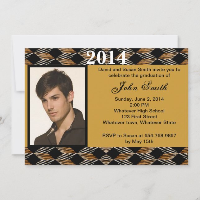 Photo Zebra And Tiger Graduation Invitation (Front)