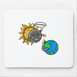 Photobomb! Adorable Cute Total Solar Eclipse 2024  Mouse Pad