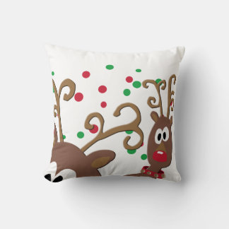 Photobomb Reindeer Decorative Christmas Pillow