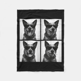 Photobooth Australian Cattle Dog Funny Dog Selfie Fleece Blanket