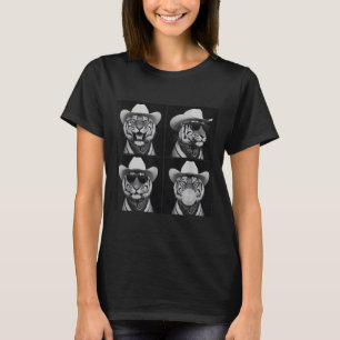Photobooth Tiger Selfie With Cowboy Hat Sungles T-Shirt