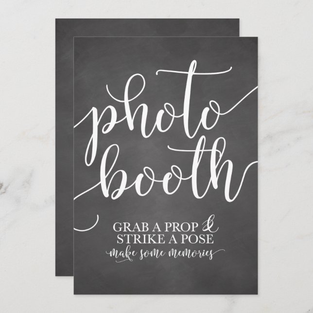 Photobooth Wedding Sign- Grab a Prop Strike a Pose Invitation (Front/Back)