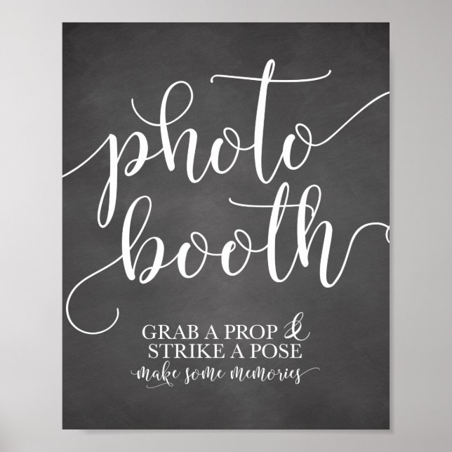Photobooth Wedding Sign- Grab a Prop Strike a Pose Poster (Front)