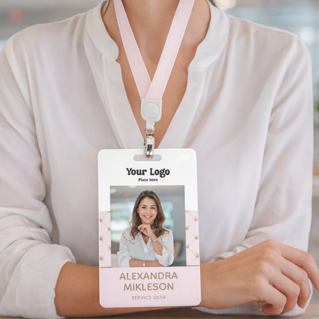 PhotoElegant Soft Gold Crown ID Badge (Creator Uploaded)