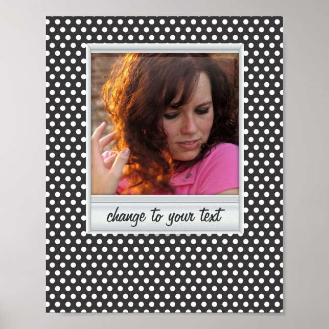 photoframe on white & black polkadot poster (Front)