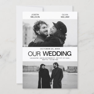 Photogenic film poster wedding modern minimalist  invitation