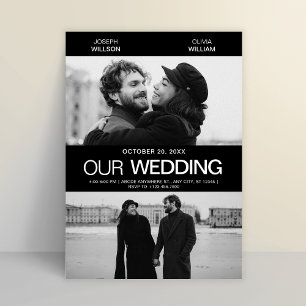 Photogenic film poster wedding modern minimalist  invitation