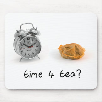 photograph and hand written "time 4 tea" mousepad