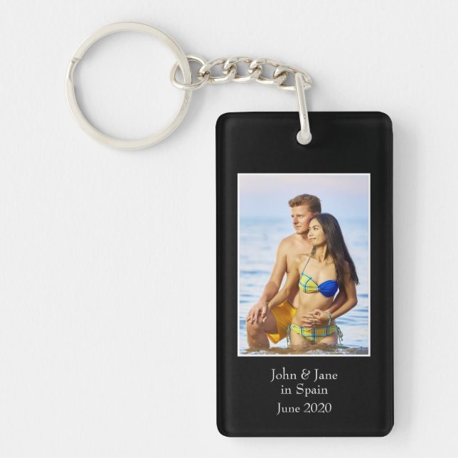 Photograph Frame, Custom Photo – Personalized Key Ring (Front)