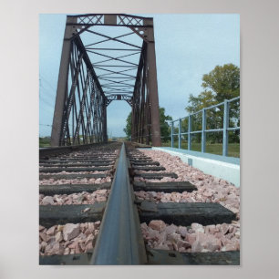Photograph of a Railroad Track truss bridge Poster