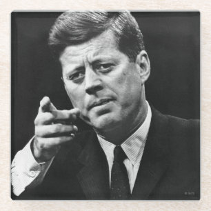 Photograph of John F. Kennedy 3 Glass Coaster