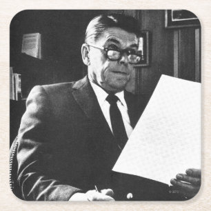 Photograph of Ronald Reagan Square Paper Coaster