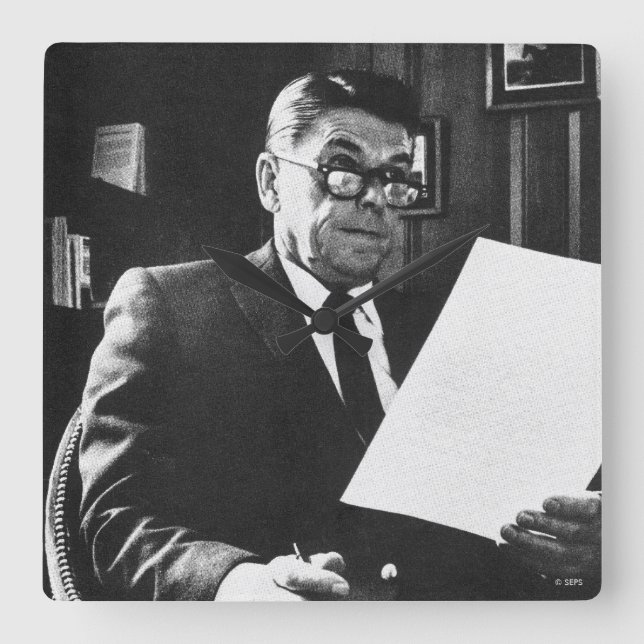 Photograph of Ronald Reagan Square Wall Clock (Front)