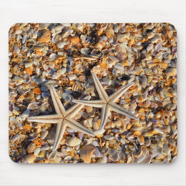 Photograph - Sea shells on the Beach. Mouse Pad (Front)