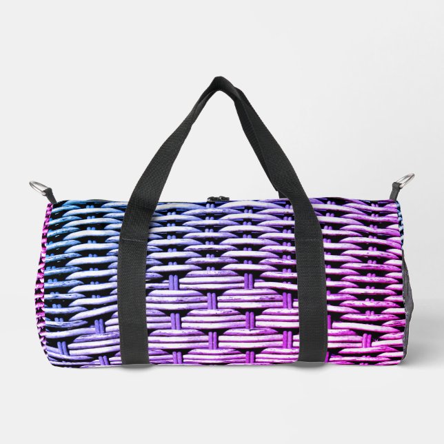 Photographed braid, abstract and interesting grey  duffle bag (Front)