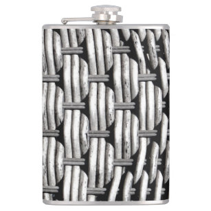 Photographed braid, abstract and interesting grey  hip flask