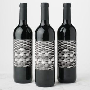 Photographed braid, abstract and interesting grey wine label