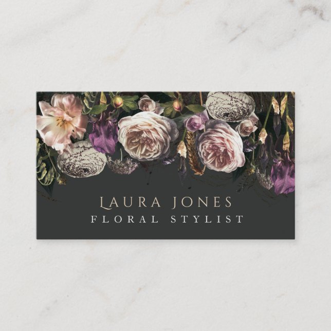 Photographed Floral Hair Flower Florist Stylist Appointment Card (Front)