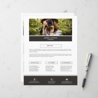 Photographer About Me Page template
