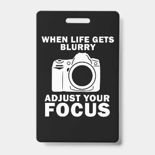 Photographer Adjust Your Focus ID Badge
