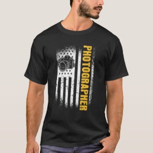 Photographer American Flag Photography Camera T-Shirt