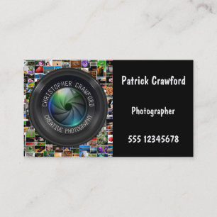 Photographer And Photography Business Camera Lens Business Card