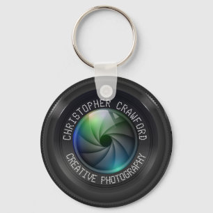 Photographer And Photography Business Camera Lens Key Ring