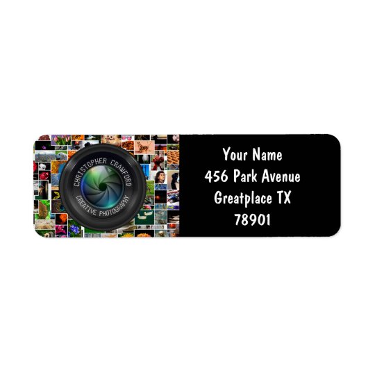 Photographer And Photography Business Camera Lens Return Address Label
