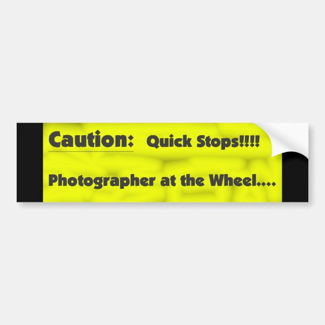 Photographer at the Wheel Bumper Sticker (Front)
