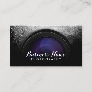 Photographer Black Camera Photography Studio Business Card