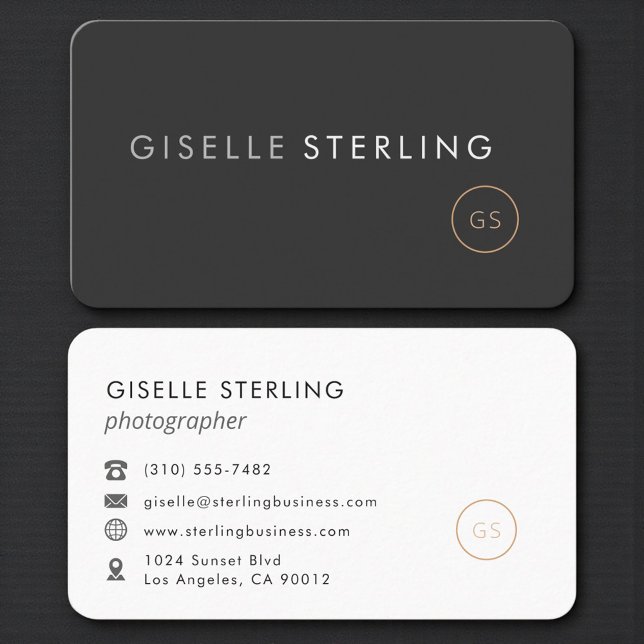 Photographer Black Professional Business Card (Creator Uploaded)