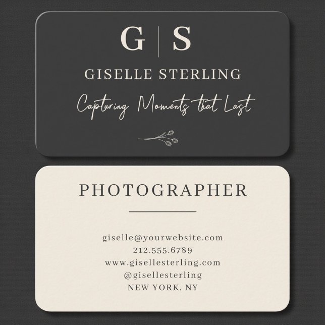 Photographer Black Professional Business Card (Creator Uploaded)