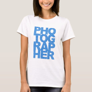 Photographer - Blue Text T-Shirt
