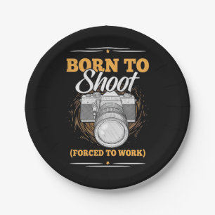Photographer Born To Take Pictures Paper Plate
