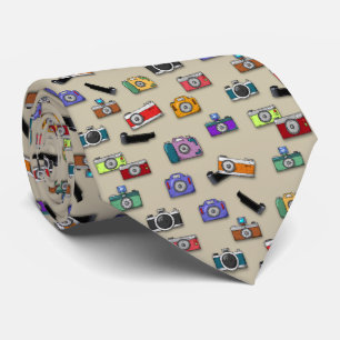 Photographer Camera Art Patterned Tie