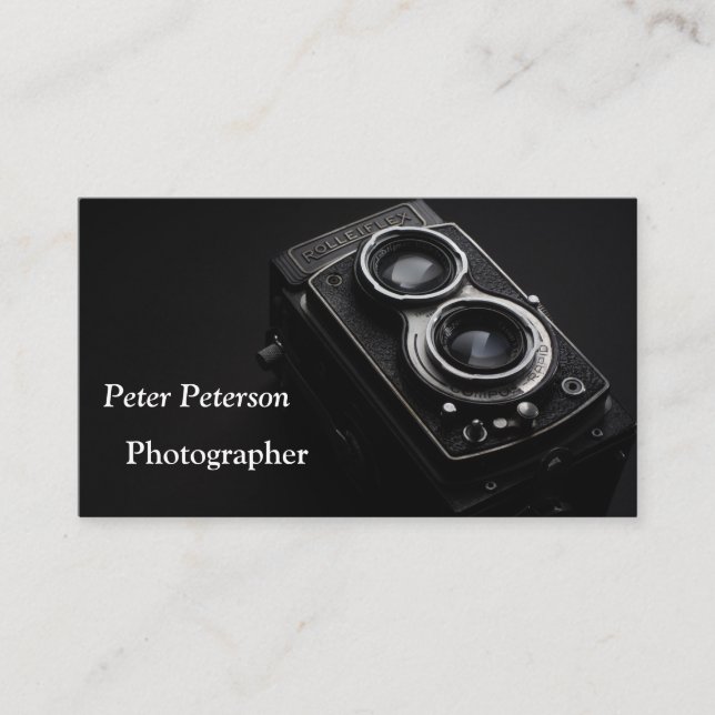 Photographer Camera Black & White Business Card (Front)