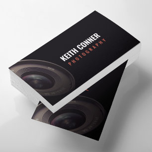 Photographer Camera Lens Black  Business Card