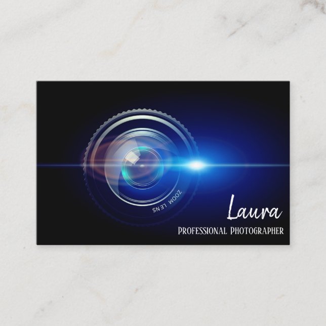 Photographer Camera Lens Business Card (Front)