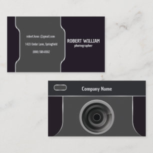 Photographer Camera Lens   Modern Minimal Design Business Card