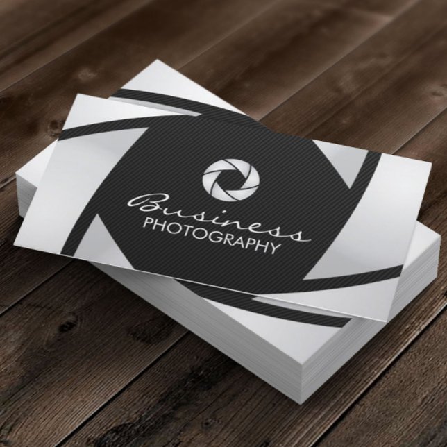Photographer Camera Shutter Modern Photography Business Card (Creator Uploaded)