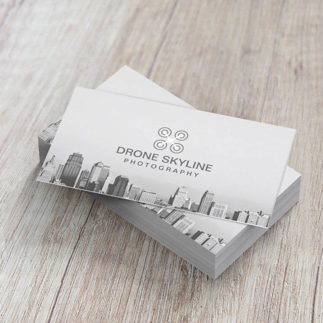 Photographer City Skyline Aerial Photography Business Card (Creator Uploaded)